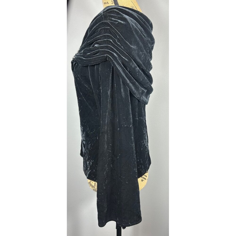 Xscape By Joanna Chen Black Velvet Off-Shoulder Top Lg Elegant Cocktail Party - Picture 9 of 9